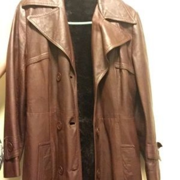 *****VINTAGE *****Women's Leather Trench Coat!! - Picture 5 of 7